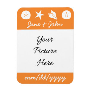 Summer Seashells in Orange Save-the-Date Magnet