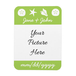 Summer Seashells in Peridot Save-the-Date Magnet
