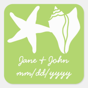 Summer Seashells in Peridot Sticker