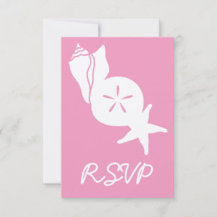 Summer Seashells in Petal Pink RSVP Card