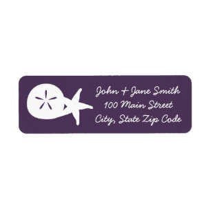 Summer Seashells in Purple Return Address Label