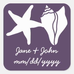 Summer Seashells in Purple Sticker