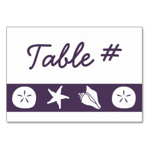 Summer Seashells in Purple Table Card
