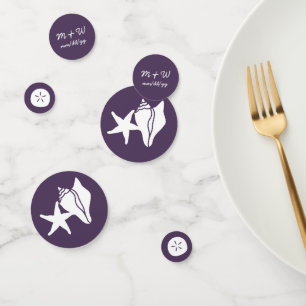 Summer Seashells in Purple Table Confetti