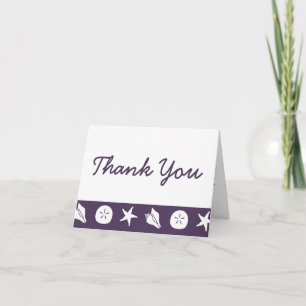 Summer Seashells in Purple Thank You Card