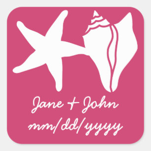 Summer Seashells in Raspberry Sticker