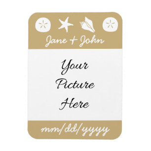 Summer Seashells in Sand Save-the-Date Magnet