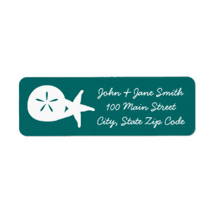 Summer Seashells in Teal Return Address Label