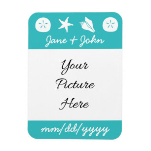 Summer Seashells in Turquoise Save-the-Date Magnet