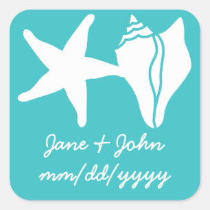 Summer Seashells in Turquoise Sticker