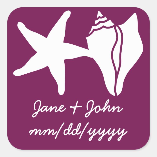 Summer Seashells in Wine Sticker (Front)