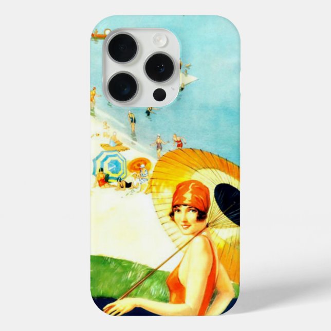 Summer Seaside 1920's Vintage iPhone Case (Back)