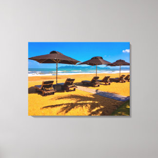 Summer seaside wrapped canvas