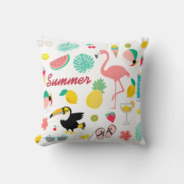 Summer Season Fun Colourful Warmest Season Cushion (Front)