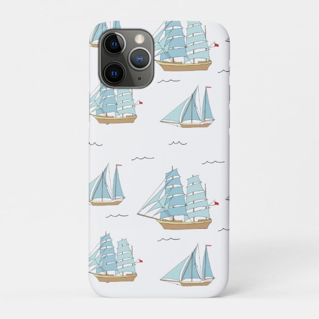 Summer Seatime Cute yachts with sail Case-Mate iPhone Case (Back)