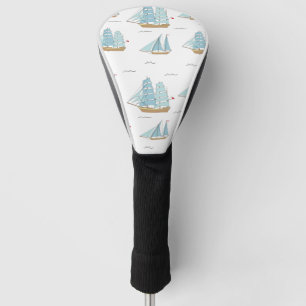 Summer Seatime Cute yachts with sail Golf Head Cover