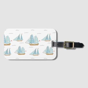 Summer Seatime Cute yachts with sail Luggage Tag