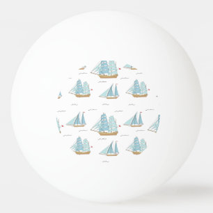 Summer Seatime Cute yachts with sail Ping Pong Ball