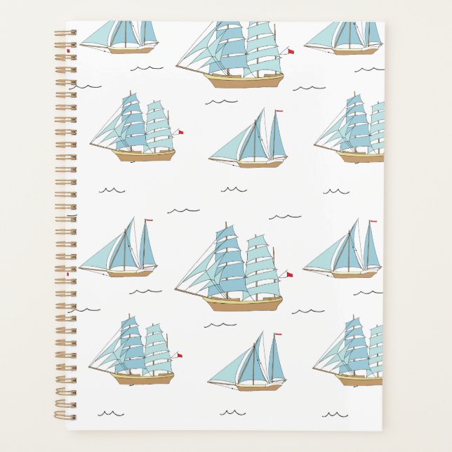 Summer Seatime Cute yachts with sail Planner (Front)