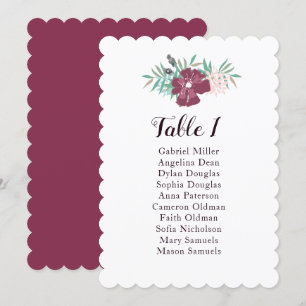 Summer seating chart. Purple flowers wedding Invitation