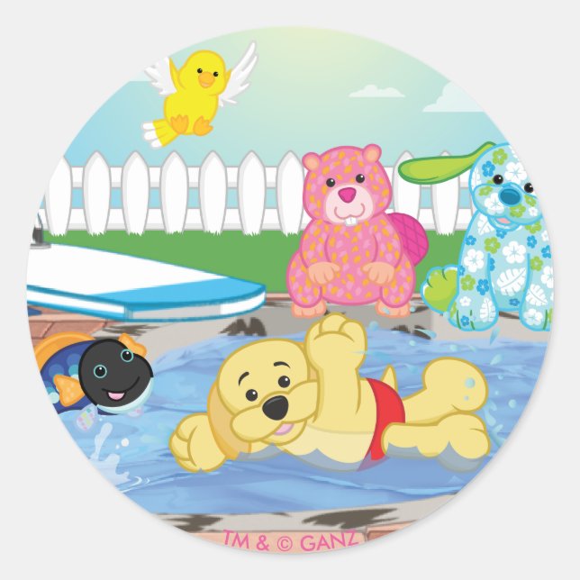 Summer Sensation Pool Classic Round Sticker (Front)