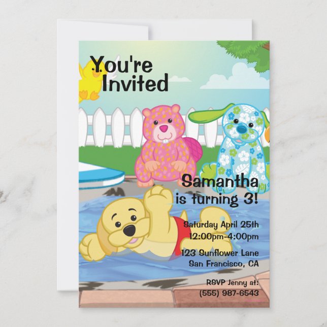 Summer Sensation Pool Invitation (Front)