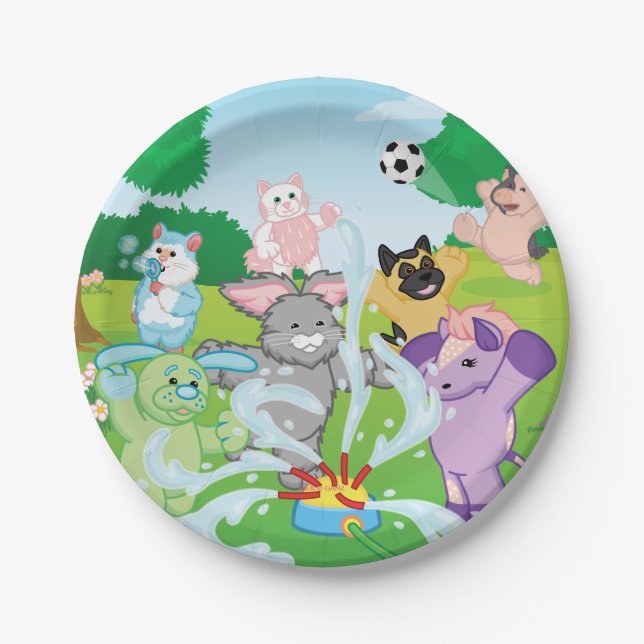 Summer Sensation Sprinkler Paper Plate (Front)