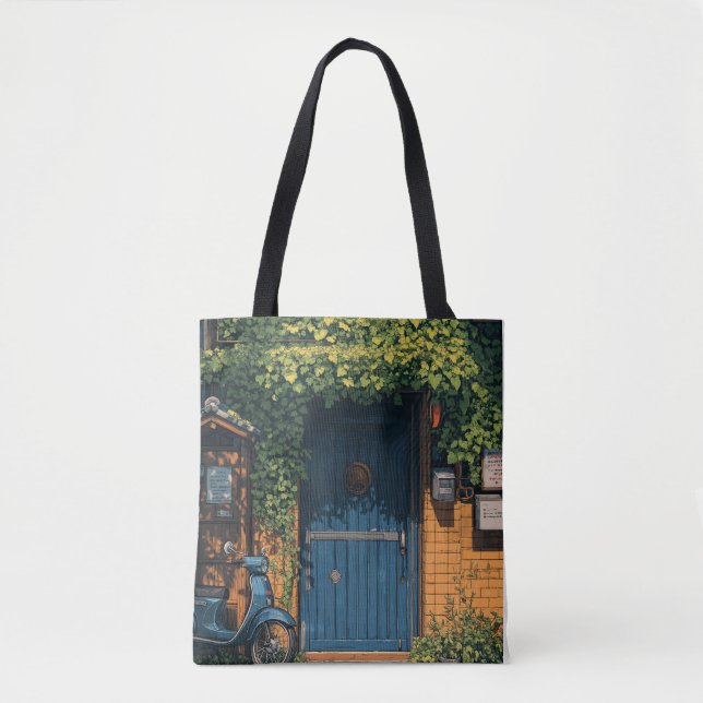 Summer Serenity Tote Bag,Illustration (Front)