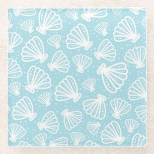 Summer Shell Pattern Glass Coaster