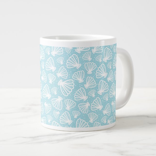 Summer Shell Pattern Large Coffee Mug (Front Right)