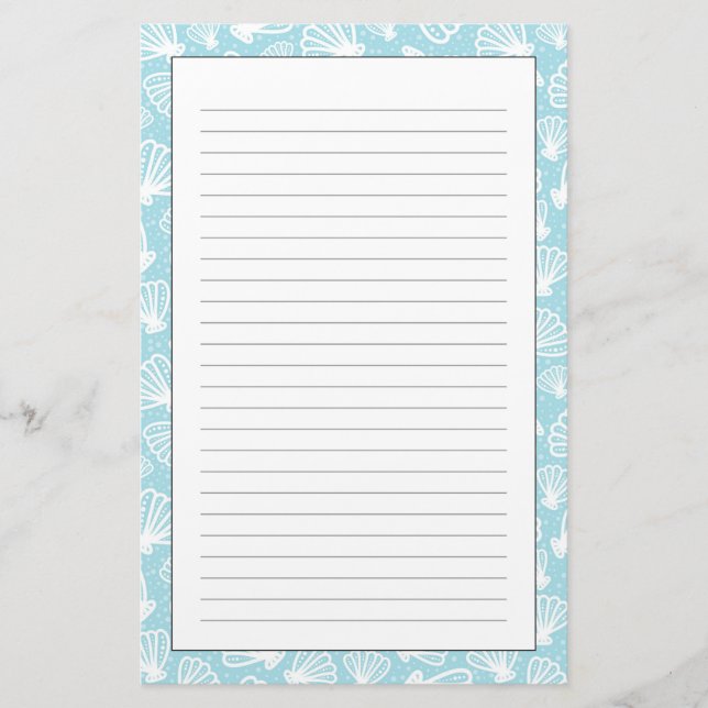 Summer Shell Pattern Stationery (Front)