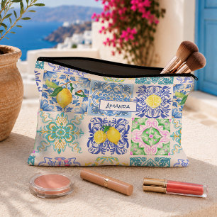 Summer Sicilian citrus Mediterranean azulejo Accessory Pouch