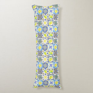Summer Sicilian citrus Mediterranean majolica Body Cushion