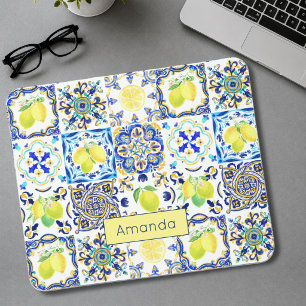 Summer Sicilian citrus Mediterranean majolica Mouse Mat