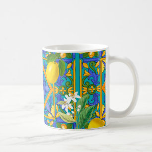 Summer ,Sicilian tiles ,citrus,oranges,majolica    Coffee Mug