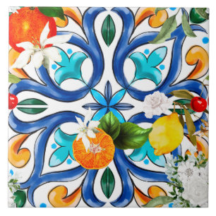 Summer ,Sicilian tiles ,majolica,ceramic tile