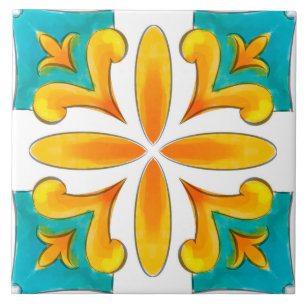 Summer ,Sicilian tiles ,majolica,ceramic tile 