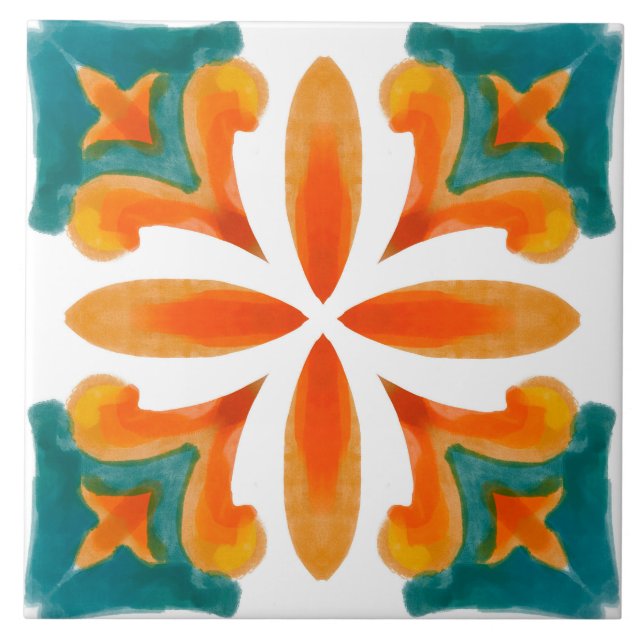Summer ,Sicilian tiles ,majolica,ceramic tile  (Front)