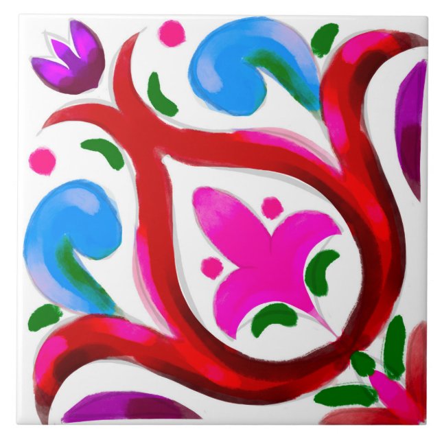 Summer ,Sicilian tiles ,majolica,ceramic tile  (Front)