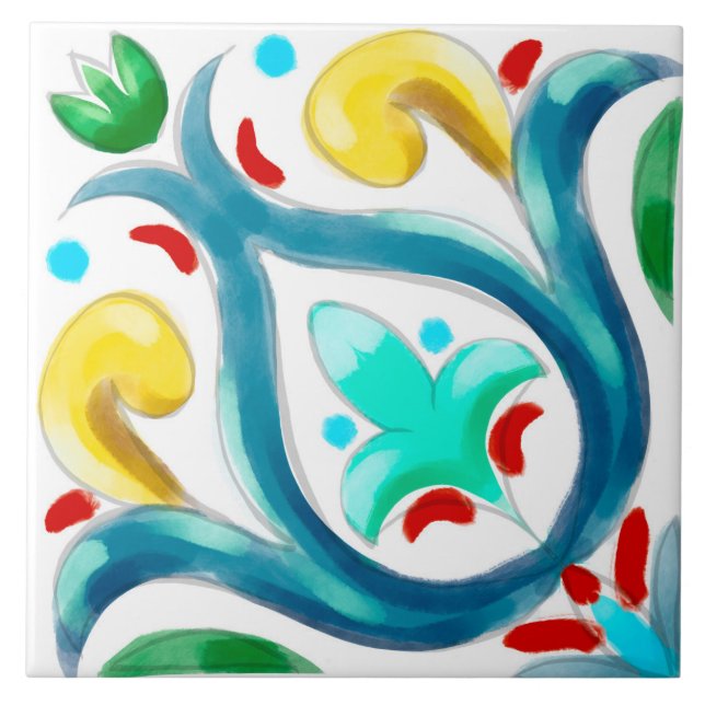 Summer ,Sicilian tiles ,majolica,ceramic tile  (Front)