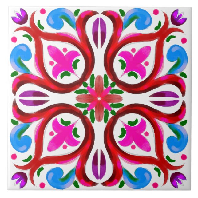 Summer ,Sicilian tiles ,majolica,ceramic tile  (Front)