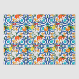 Summer ,Sicilian tiles ,majolica,ceramic tile  Tissue Paper
