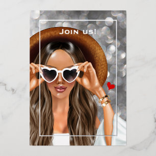 Summer Silver Faux Bokeh Bachelorette Party