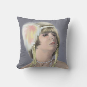 Summer Siren Portrait Throw Pillow