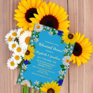 Summer Sky Blue Floral Rehearsal Dinner