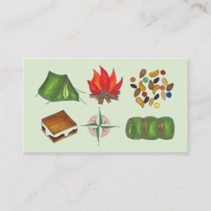 Summer Sleepaway Camp Camping Campground Business Card