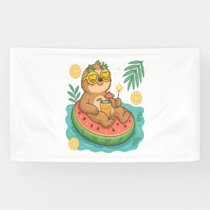 Summer Sloth Pool Float Banner
