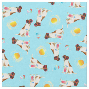 Summer Smooth Fox Terrier Fabric
