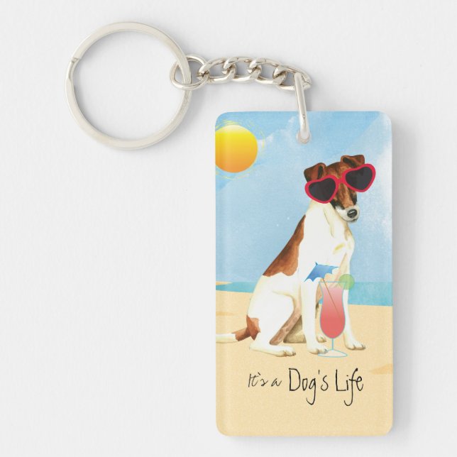 Summer Smooth Fox Terrier Key Ring (Front)