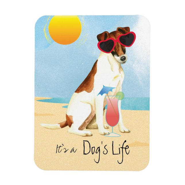 Summer Smooth Fox Terrier Magnet (Vertical)